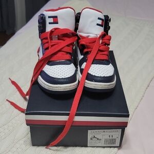 Tommy Hilfiger Kids High-Top Sneakers - Red, White, and Blue